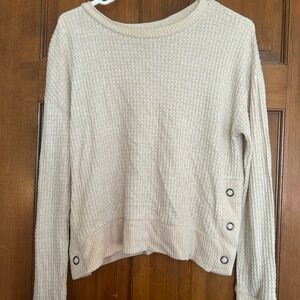 Tan Waffle Knit Long Sleeve Top